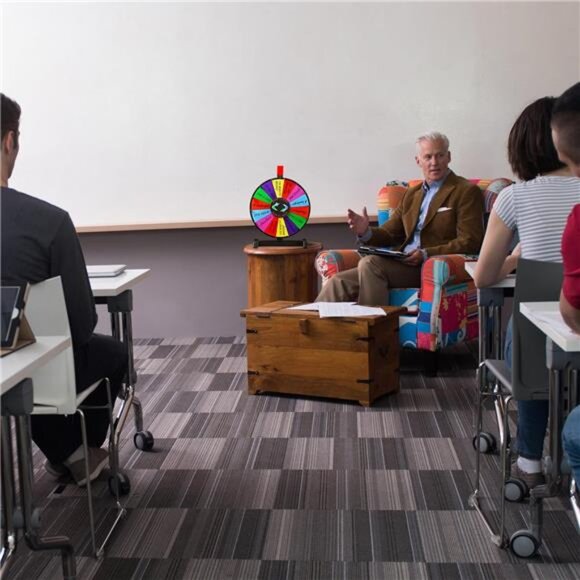 WinSpin 12" Color Prize Wheel Wall Mounted or Tabletop 14 Slots Heavy Dut - Picture 6 of 7